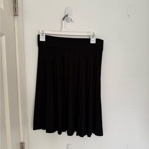 LOFT Black Knee-Length Skater Skirt